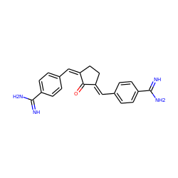 N=C(N)c1ccc(/C=C2/CC/C(=C\c3ccc(C(=N)N)cc3)C2=O)cc1 ZINC000013803379