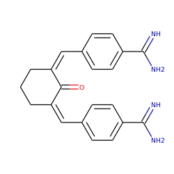 N=C(N)c1ccc(/C=C2/CCC/C(=C/c3ccc(C(=N)N)cc3)C2=O)cc1 ZINC000013803385