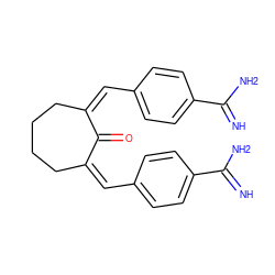 N=C(N)c1ccc(/C=C2/CCCC/C(=C/c3ccc(C(=N)N)cc3)C2=O)cc1 ZINC000100394041