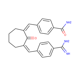 N=C(N)c1ccc(/C=C2/CCCC/C(=C/c3ccc(C(N)=O)cc3)C2=O)cc1 ZINC000034689186