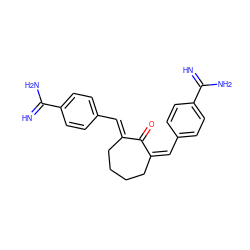 N=C(N)c1ccc(/C=C2/CCCC/C(=C\c3ccc(C(=N)N)cc3)C2=O)cc1 ZINC000001545717