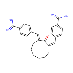 N=C(N)c1ccc(/C=C2/CCCCCC/C(=C\c3ccc(C(=N)N)cc3)C2=O)cc1 ZINC000013803382