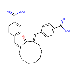 N=C(N)c1ccc(/C=C2/CCCCCCC/C(=C\c3ccc(C(=N)N)cc3)C2=O)cc1 ZINC000034689185