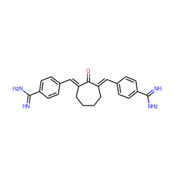 N=C(N)c1ccc(/C=C2\CCCC/C(=C\c3ccc(C(=N)N)cc3)C2=O)cc1 ZINC000008465316