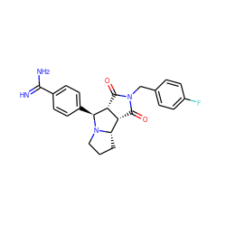 N=C(N)c1ccc([C@H]2[C@@H]3C(=O)N(Cc4ccc(F)cc4)C(=O)[C@@H]3[C@@H]3CCCN32)cc1 ZINC000013281172