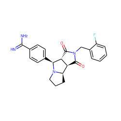 N=C(N)c1ccc([C@H]2[C@@H]3C(=O)N(Cc4ccccc4F)C(=O)[C@H]3[C@H]3CCCN32)cc1 ZINC000101179937