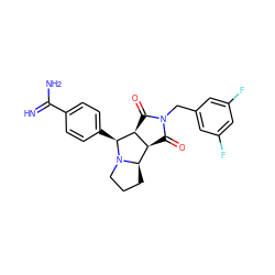 N=C(N)c1ccc([C@H]2[C@H]3C(=O)N(Cc4cc(F)cc(F)c4)C(=O)[C@H]3[C@H]3CCCN23)cc1 ZINC000136044780