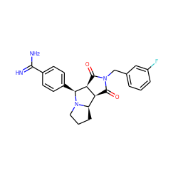 N=C(N)c1ccc([C@H]2[C@H]3C(=O)N(Cc4cccc(F)c4)C(=O)[C@H]3[C@H]3CCCN23)cc1 ZINC000040919180