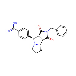 N=C(N)c1ccc([C@H]2[C@H]3C(=O)N(Cc4ccccc4)C(=O)[C@H]3[C@@H]3CCCN32)cc1 ZINC000000839187