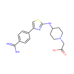 N=C(N)c1ccc(-c2csc(NC3CCN(CC(=O)O)CC3)n2)cc1 ZINC000003918478