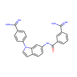 N=C(N)c1ccc(-n2ccc3ccc(NC(=O)c4cccc(C(=N)N)c4)cc32)cc1 ZINC000028022944