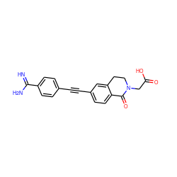 N=C(N)c1ccc(C#Cc2ccc3c(c2)CCN(CC(=O)O)C3=O)cc1 ZINC000013763532