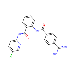 N=C(N)c1ccc(C(=O)Nc2ccccc2C(=O)Nc2ccc(Cl)cn2)cc1 ZINC000040834147