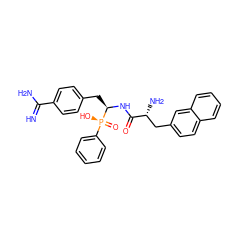 N=C(N)c1ccc(C[C@@H](NC(=O)[C@H](N)Cc2ccc3ccccc3c2)[P@@](=O)(O)c2ccccc2)cc1 ZINC000029565819