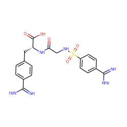 N=C(N)c1ccc(C[C@@H](NC(=O)CNS(=O)(=O)c2ccc(C(=N)N)cc2)C(=O)O)cc1 ZINC000013781580