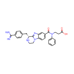 N=C(N)c1ccc(C[C@H]2NCCn3c2nc2cc(C(=O)N(CCC(=O)O)c4ccccc4)ccc23)cc1 ZINC000473160627