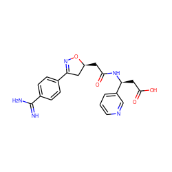 N=C(N)c1ccc(C2=NO[C@@H](CC(=O)N[C@@H](CC(=O)O)c3cccnc3)C2)cc1 ZINC000026169228