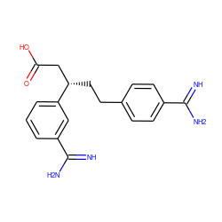 N=C(N)c1ccc(CC[C@@H](CC(=O)O)c2cccc(C(=N)N)c2)cc1 ZINC000013776608