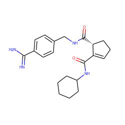 N=C(N)c1ccc(CNC(=O)[C@@H]2CCC=C2C(=O)NC2CCCCC2)cc1 ZINC000013493912