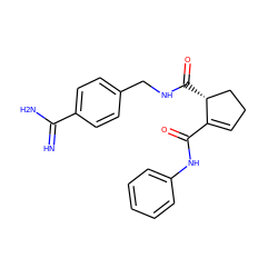 N=C(N)c1ccc(CNC(=O)[C@@H]2CCC=C2C(=O)Nc2ccccc2)cc1 ZINC000013493926