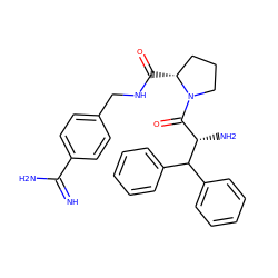 N=C(N)c1ccc(CNC(=O)[C@@H]2CCCN2C(=O)[C@H](N)C(c2ccccc2)c2ccccc2)cc1 ZINC000013440091