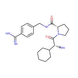 N=C(N)c1ccc(CNC(=O)[C@@H]2CCCN2C(=O)[C@H](N)C2CCCCC2)cc1 ZINC000045364129