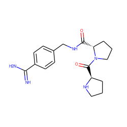 N=C(N)c1ccc(CNC(=O)[C@@H]2CCCN2C(=O)[C@H]2CCCN2)cc1 ZINC000040972812