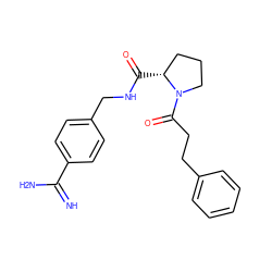 N=C(N)c1ccc(CNC(=O)[C@@H]2CCCN2C(=O)CCc2ccccc2)cc1 ZINC000039029430