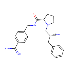 N=C(N)c1ccc(CNC(=O)[C@@H]2CCCN2C[C@H](N)Cc2ccccc2)cc1 ZINC000299853022