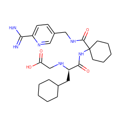 N=C(N)c1ccc(CNC(=O)C2(NC(=O)[C@@H](CC3CCCCC3)NCC(=O)O)CCCCC2)cn1 ZINC000036107671