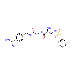 N=C(N)c1ccc(CNC(=O)CNC(=O)[C@@H](N)CNS(=O)(=O)Cc2ccccc2)cc1 ZINC000096168447