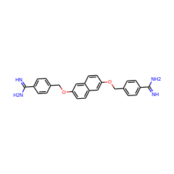 N=C(N)c1ccc(COc2ccc3cc(OCc4ccc(C(=N)N)cc4)ccc3c2)cc1 ZINC000169325933