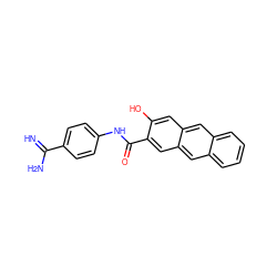 N=C(N)c1ccc(NC(=O)c2cc3cc4ccccc4cc3cc2O)cc1 ZINC000026171952