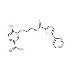 N=C(N)c1ccc(O)c(CCCNC(=O)c2ccc(-c3ccccn3)s2)c1 ZINC000026280219