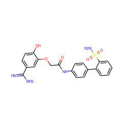 N=C(N)c1ccc(O)c(OCC(=O)Nc2ccc(-c3ccccc3S(N)(=O)=O)cc2)c1 ZINC000026383488