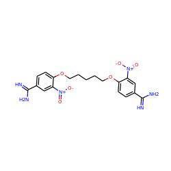 N=C(N)c1ccc(OCCCCCOc2ccc(C(=N)N)cc2[N+](=O)[O-])c([N+](=O)[O-])c1 ZINC000027437210