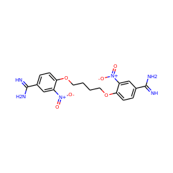 N=C(N)c1ccc(OCCCCOc2ccc(C(=N)N)cc2[N+](=O)[O-])c([N+](=O)[O-])c1 ZINC000027441686