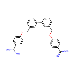 N=C(N)c1ccc(OCc2cccc(-c3cccc(COc4ccc(C(=N)N)cc4)c3)c2)cc1 ZINC000169325827