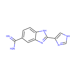 N=C(N)c1ccc2[nH]c(-c3c[nH]cn3)nc2c1 ZINC000028568783