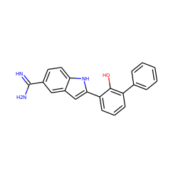 N=C(N)c1ccc2[nH]c(-c3cccc(-c4ccccc4)c3O)cc2c1 ZINC000002047576