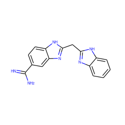 N=C(N)c1ccc2[nH]c(Cc3nc4ccccc4[nH]3)nc2c1 ZINC000002047318