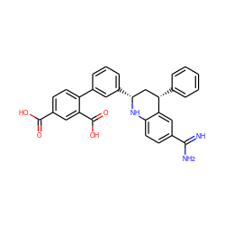 N=C(N)c1ccc2c(c1)[C@@H](c1ccccc1)C[C@@H](c1cccc(-c3ccc(C(=O)O)cc3C(=O)O)c1)N2 ZINC000103240958