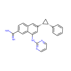 N=C(N)c1ccc2cc([C@@H]3C[C@@H]3c3ccccc3)cc(Nc3ncccn3)c2c1 ZINC000028366545