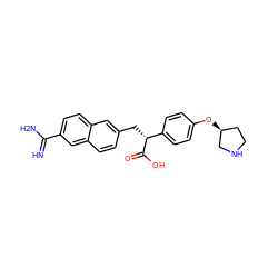 N=C(N)c1ccc2cc(C[C@@H](C(=O)O)c3ccc(O[C@H]4CCNC4)cc3)ccc2c1 ZINC000013735923