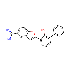 N=C(N)c1ccc2oc(-c3cccc(-c4ccccc4)c3O)cc2c1 ZINC000012354869