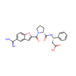 N=C(N)c1ccc2oc(C(=O)N3CCC[C@@H]3C(=O)N[C@@H](CC(=O)O)c3ccccc3)cc2c1 ZINC000013776155