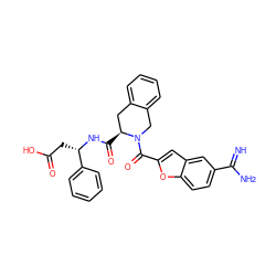 N=C(N)c1ccc2oc(C(=O)N3Cc4ccccc4C[C@@H]3C(=O)N[C@@H](CC(=O)O)c3ccccc3)cc2c1 ZINC000013776160