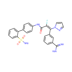 N=C(N)c1cccc(/C(=C(/F)C(=O)Nc2ccc(-c3ccccc3S(N)(=O)=O)cc2)n2cccn2)c1 ZINC000026752948