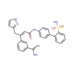 N=C(N)c1cccc(/C(=C\C(=O)Nc2ccc(-c3ccccc3S(N)(=O)=O)cc2)Cc2cc[nH]n2)c1 ZINC000013442357