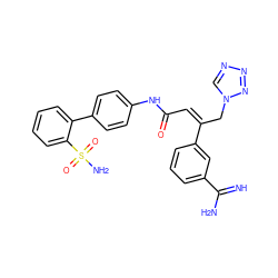 N=C(N)c1cccc(/C(=C\C(=O)Nc2ccc(-c3ccccc3S(N)(=O)=O)cc2)Cn2cnnn2)c1 ZINC000013442359